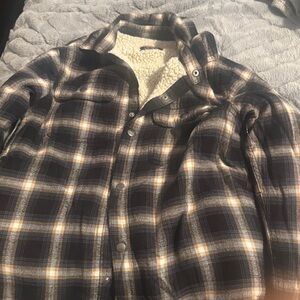 The Children's Place Plaid Jacket - Black and Cream